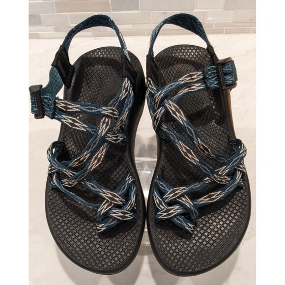 Women's Chaco ZX/2 Classic Sandals - Angular Teal/Black/White Strappy Outdoor 6 - Picture 2 of 9